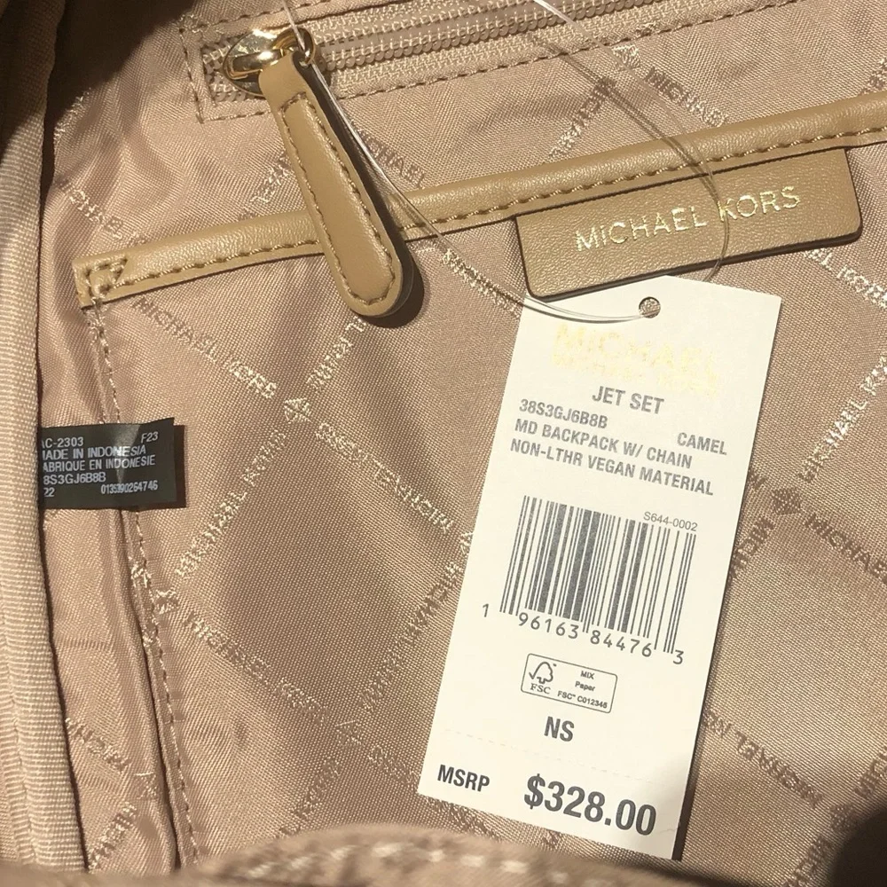 🆕MICHAEL KORS JET SET MD W/chain Non-leather Vegan Material